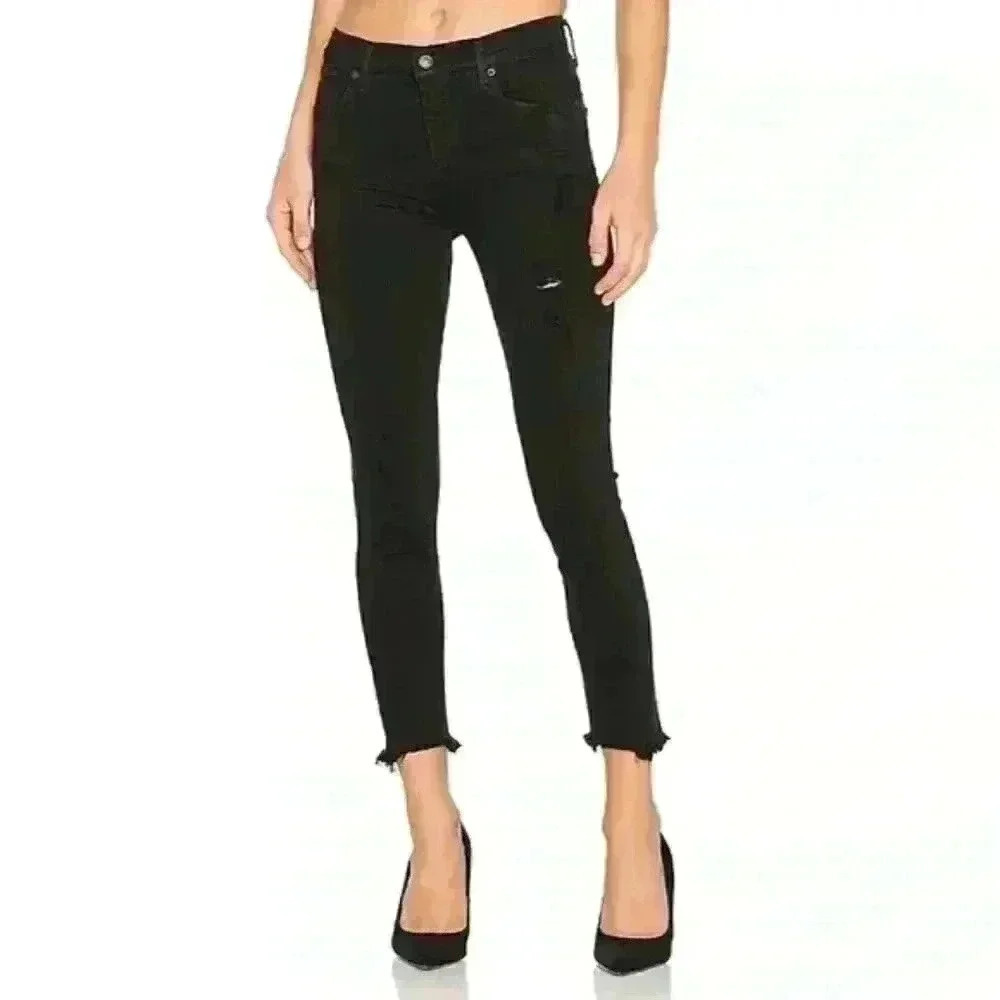 AGOLDE Sophie Distressed High Rise Skinny Crop Jean Size 26